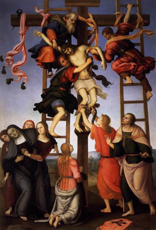 ” Complicado plan para sustituir a Cristo en la cruz por una monja ” (La santa estaffa al seguri) Filippino Lippi