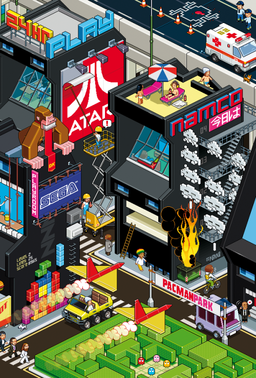 superpretendo:  (via OVER THE GAME_gamecity (detail) on the Behance Network) 