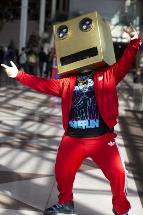 a cosplay for showing Onparty rock party robot man vs On alsoparty rock