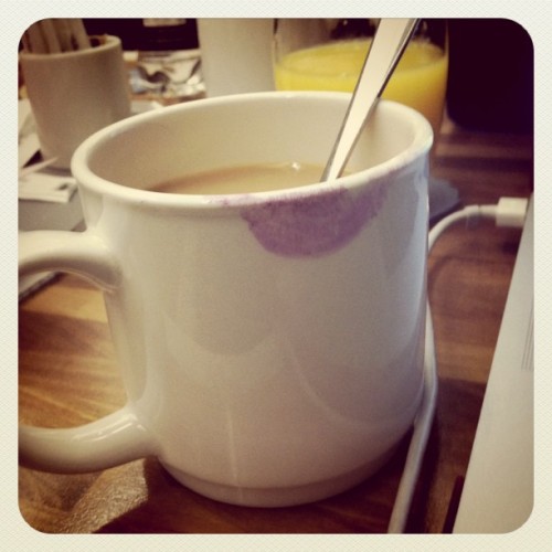 Left my purple lipstick mark on my teacup :) hehe (Taken with instagram)
