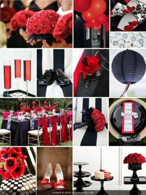 Red black and white inspiration board 48 notes