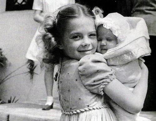 Natalie and Lana Wood at Lana's christening in 1946
