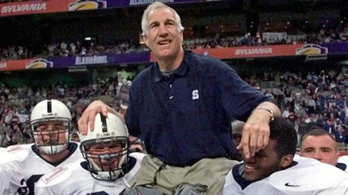 Sandusky: ‘I’m Not the Monster Everyone Made Me Out to Be’ Lawyers for one of the alleged victims of Jerry Sandusky said the former Penn State assistant coach’s interview with the New York Times goes “a long way toward corroborating the victims’ accounts and further expanding the web of liability” in the sexual abuse scandal.
“He admits he ‘wrestled’ and showered alone with boys, gave them gifts and money, and travelled with them. Surprisingly, Sandusky’s interview also revealed that to this day, Penn State has not taken away Sandusky’s keys to the Football locker room where so much of the abuse occurred,” the statement read.
Read More: (ABC News)
