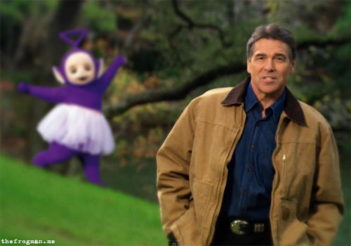 Inserting gay things into Rick Perry
’s video. 