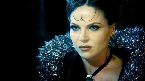 regally evil Lana Parrilla as the Evil Queen in Once Upon a Time 