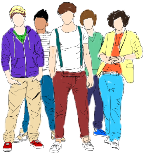 My drawing of One Direction on photoshop :&#8217;) ♥