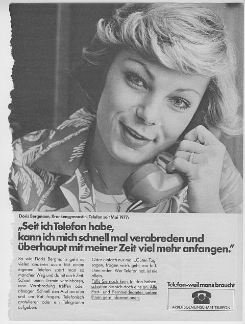 Seit ich Telefon habe - German Vintage Ad, Werbung