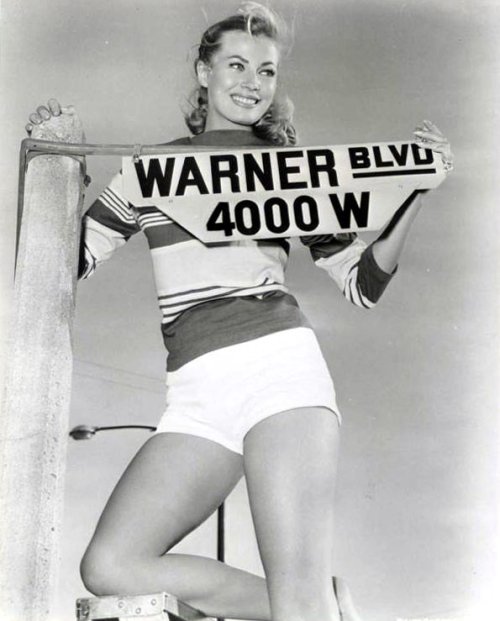 Anita Ekberg on Warner Boulevard, Los Angeles, 1950s.