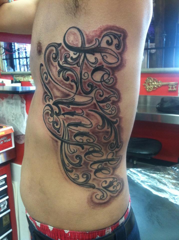 This is my client's ribs He came in to get a little something on his wrist