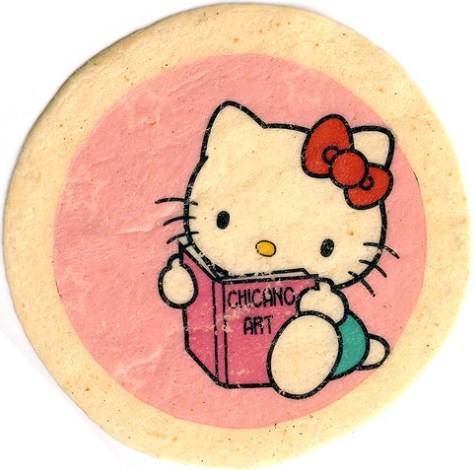 Hello Kitty Learns about Chicano ArtTortilla Art Featured in The