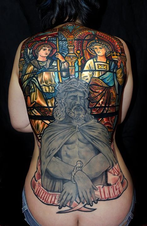 Awesome backpiece tattoo by Mikael de Poissy France 