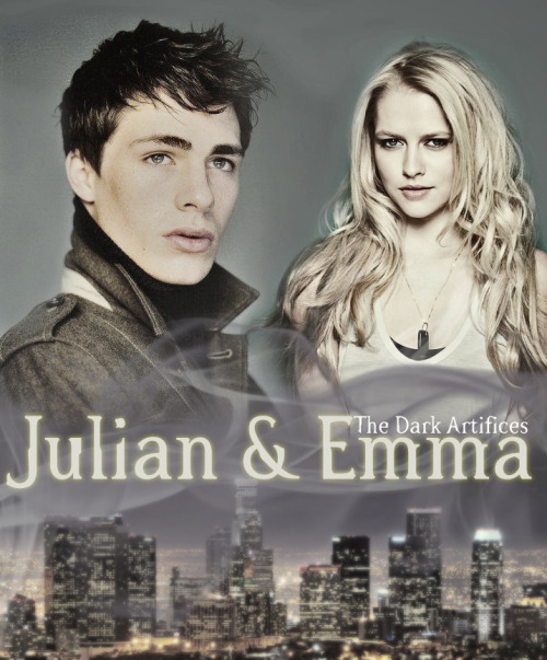 Vania is my squidling! She made me a Julian and Emma graphic. *loves*
I will quit posting about the Dark Artifices soon enough, I am just still excited I finally get to talk about it!