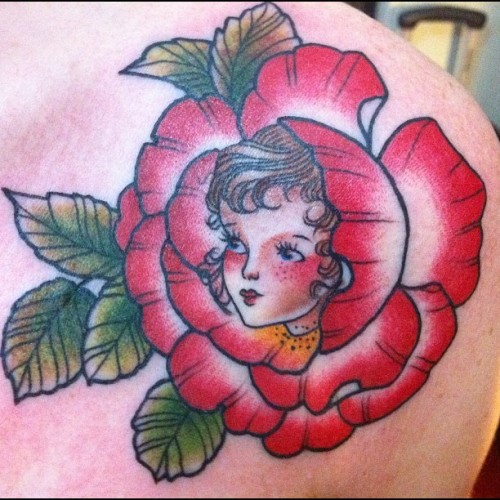 Little girl rose on shoulder tattoos tattoo cute rose roses Taken with 