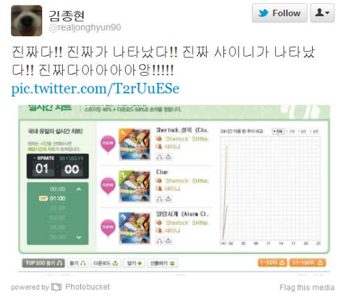 
120318 Jonghyun twitter update
