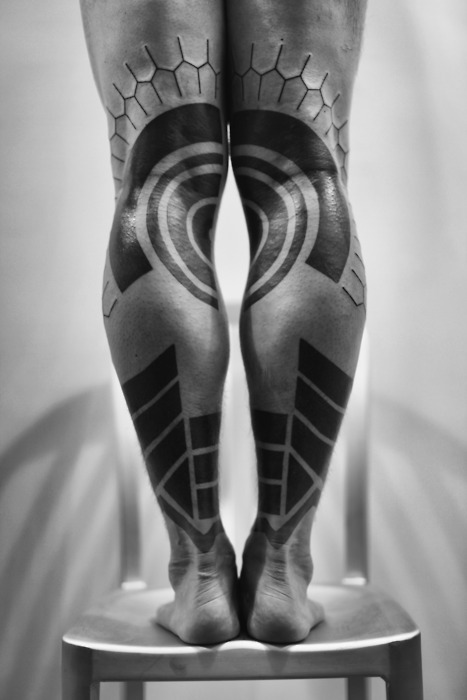 Black work tattoo by Roxx TwoSpirit San Francisco