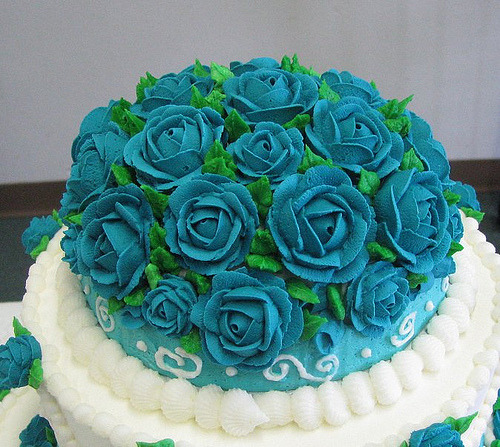 cakeapothecary Turquoise wedding cake topper by r dawn dew