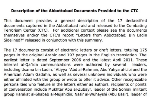 Osama bin Laden compound's documents released;... - ShortFormBlog