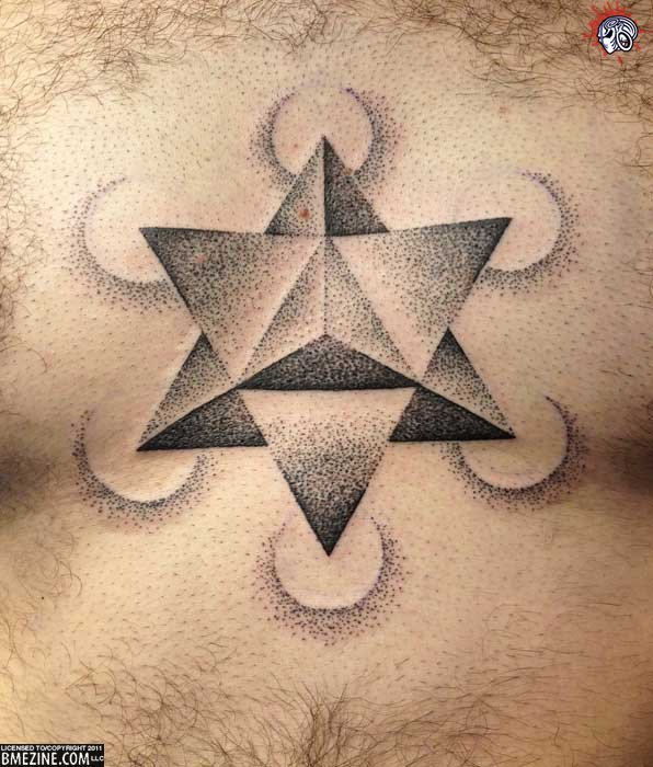 Moon and stars tattoo by Sonja Punktum via selfkreated 