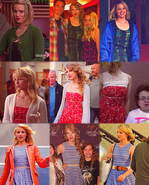 
Taylor Swift and Dianna agron wear the same dresses
