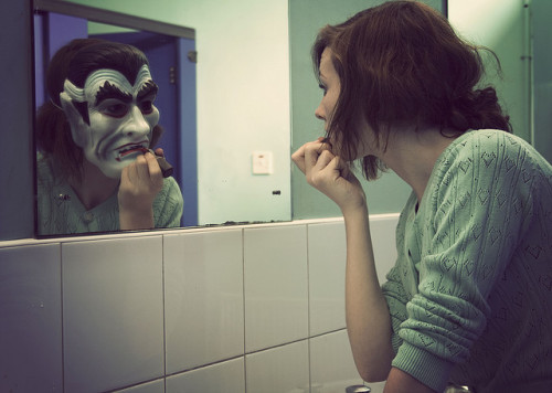 (by lenaah) &#8220;Every beautiful girl sees a monster in the mirror.&#8221;
