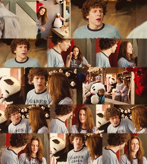 kissthefuture: Top 10 James/Em Moments - Adventureland (in no particular order) James: Am I gonna get in trouble? No one’s ever supposed to lose a giant assed Panda.Em: Is it worth getting knifed over?James:. .uhm, hi. I’m James Brennan. I just started.Em: Oh. Em, nice to meet you. Sucks you’re gonna lose your job your second day, James.James: No. Shit! I…I need this job.Em: I’m kidding. You’re ok. I’ll tell Bobby you lost the panda at knifepoint.