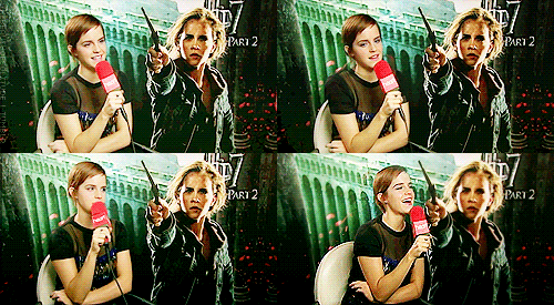 Harriet: I mean you’ve revealed recently your first crush was in real life Tom who plays Draco.Emma: Yes.Harriet: You’re a little bit, um, you’re a little bit miffed that it wasn’t him you got time to full on snog with?Emma: I think it would’ve been awful if Hermione got together with Draco. I think the audiences would really have something to say about that, but I think for my twelve-year-old self that would have been….. great! *awkward laugh* [x] 