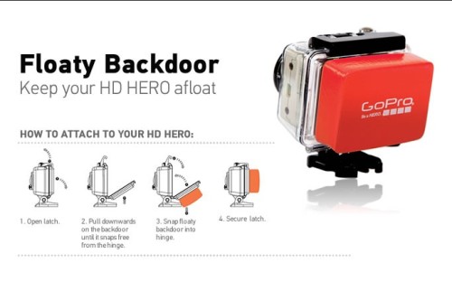 GoPro Floaty Backdoor - Just released accessory for GoPro action cams… If your around water this could save your GoPro (and footage) from swimming with the fishes.