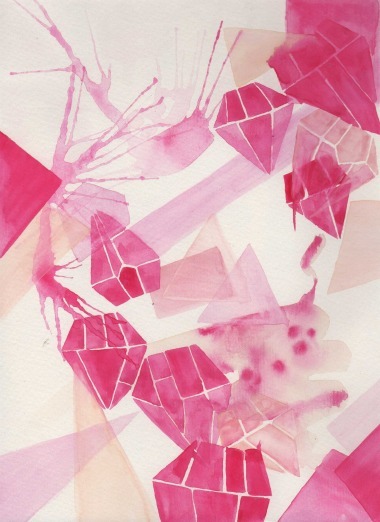 ON WEDNESDAYS WE WEAR PINK. diamond things and triangles! I don&#8217;t really do watercolor but it&#8217;s just such a pretty medium. (click through if you&#8217;re cool.)