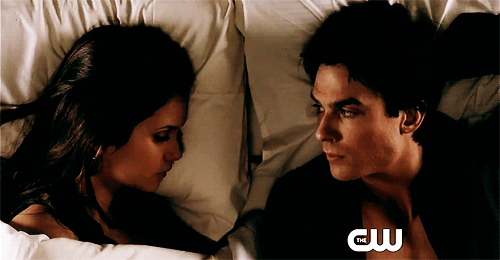  Slightly extended clip of Elena opening her eyes when Damon lays down (x) 